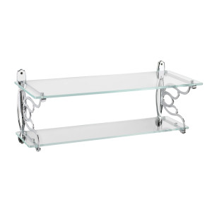 s  Double Glass Bathroom Shelf - Dark Bronze