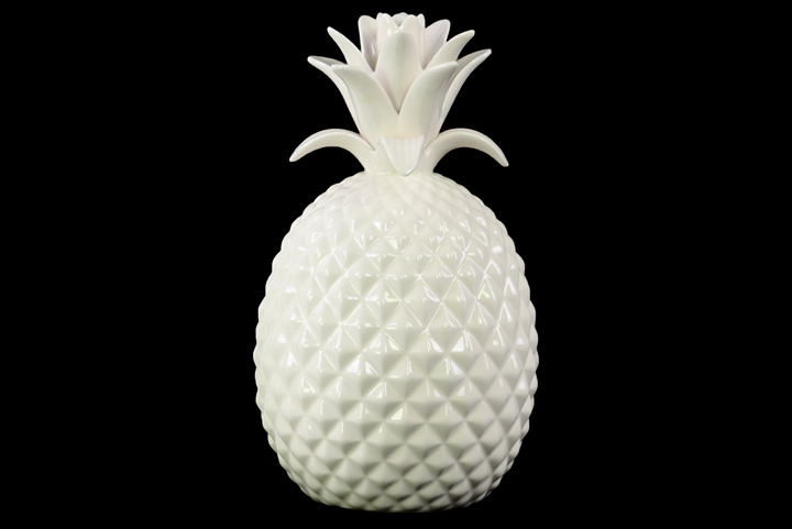 Picture of Urban Trends Collection 38428 Porcelain Pineapple Figurine, Large - White