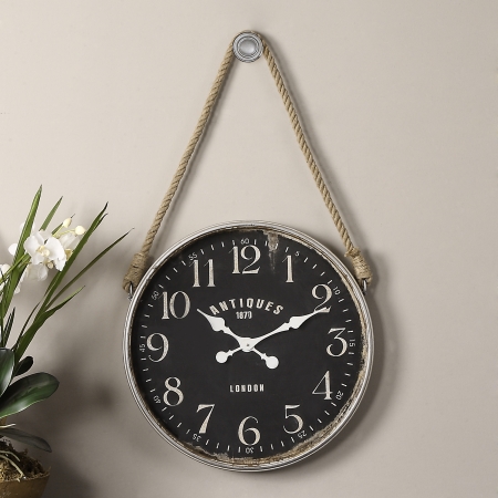 Picture of 212 Main 06428 Bartram Aged Ivory And Matte Black Wall Clock