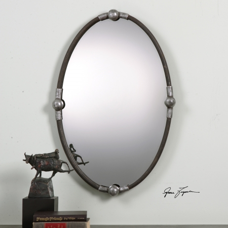 Picture of 212 Main 09064 Carrick Black Oval Mirror