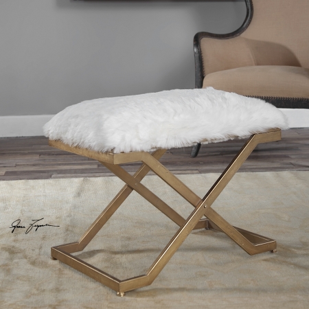 Picture of 212 Main 23278 Farran Synthetic Fur Small Bench