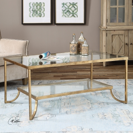 Picture of 212 Main 24540 Katina Gold Leaf Coffee Table
