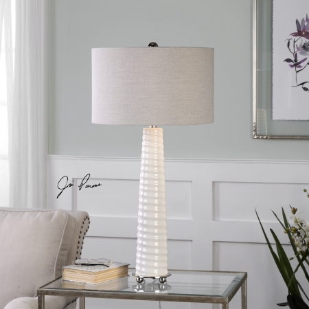 Picture of 212 Main 27135-1 Mavone Gloss White Table Lamp
