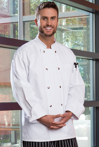 Picture of Vtex 0417-0104 10 Snaps Reaction Chef Coat- Black- Large
