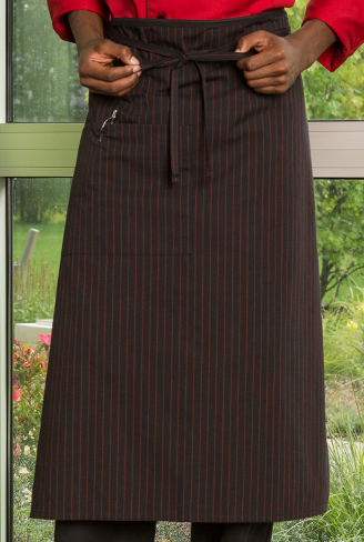 Picture of Vtex 3052-7100 Black & Red Pinstripe Bistro Apron