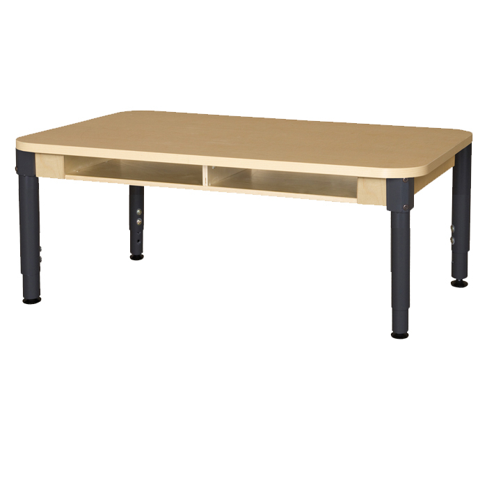 HPL1848DSKA1217C6 Mobile Two Seater High Pressure Laminate Desk With Adjustable Legs- 14-19 in.