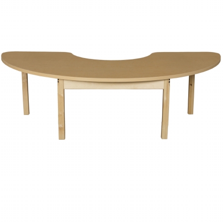 Half Circle High Pressure Laminate Table With Hardwood Legs- 26 in.