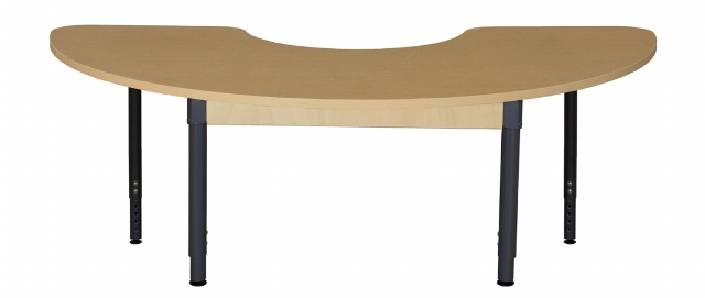 Picture of Wood Designs HPL2264HCRCA1217 Half Circle High Pressure Laminate Table With Adjustable Legs- 12-17 in.