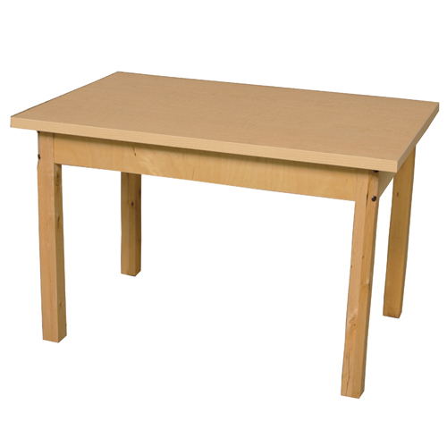 Rectangle High Pressure Laminate Table With Hardwood Legs- - 14 in.