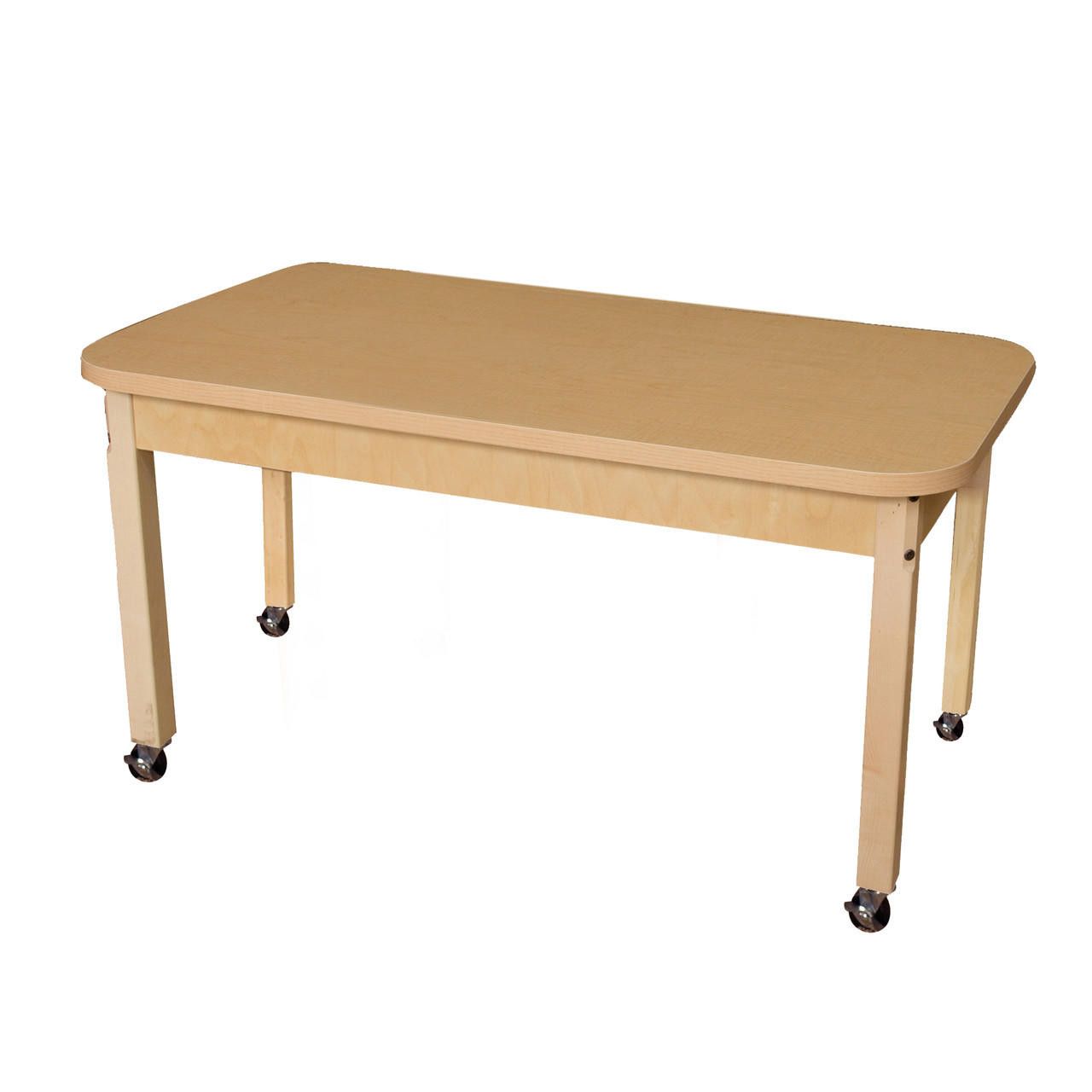 Mobile Rectangle High Pressure Laminate Table With Hardwood Legs- 20 in.