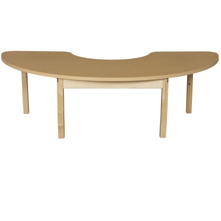 Mobile Half Circle High Pressure Laminate Table With Hardwood Legs- - 22 in.