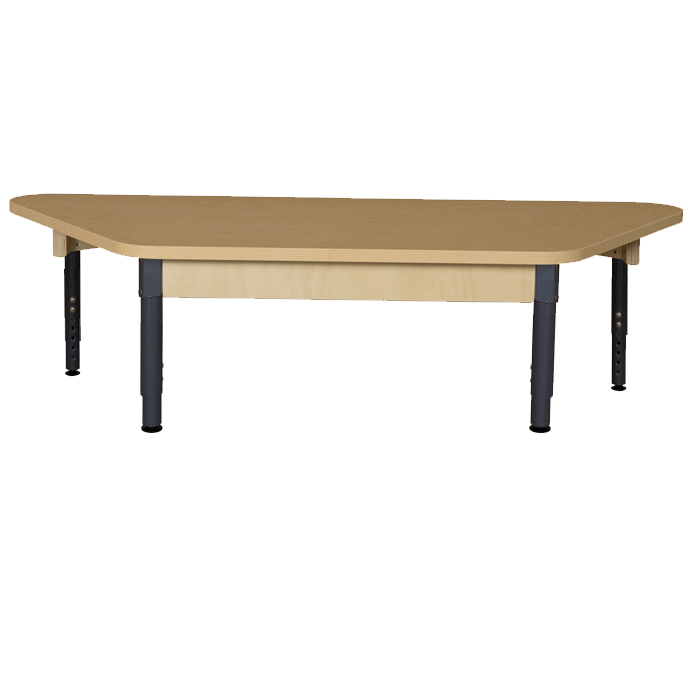 Trapezoidal High Pressure Laminate Table With Adjustable Legs- 12-17 in.