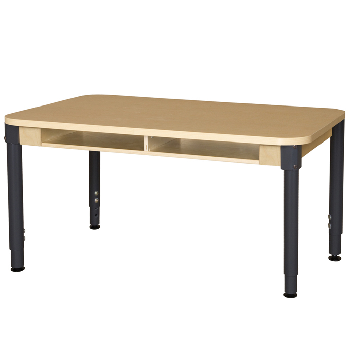 HPL3648DSKA1217C6 Mobile Four Seater High Pressure Laminate Desk With Adjustable Legs- 14-19 in.