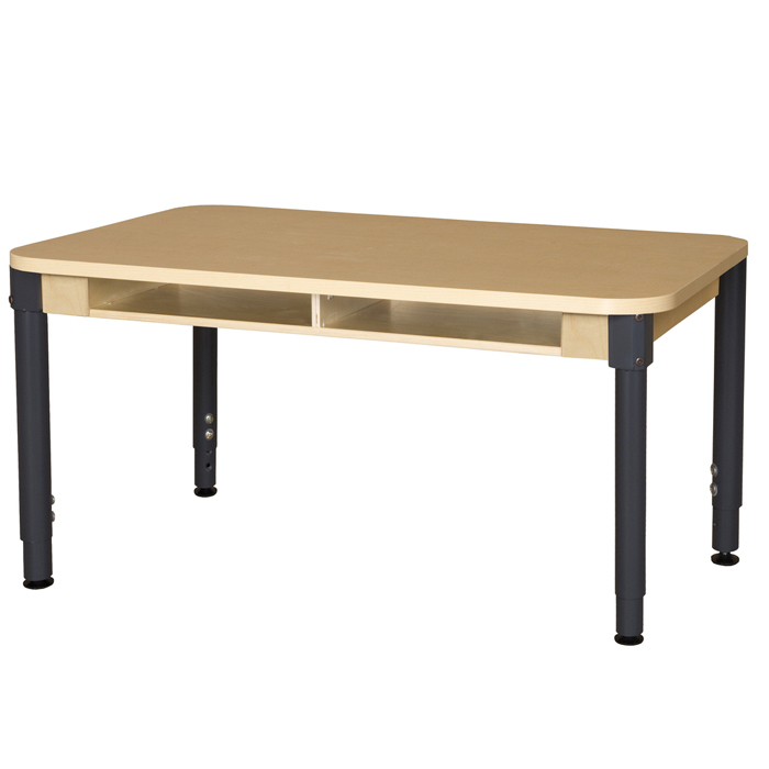 Picture of Wood Designs HPL3648DSKA1829C6 Mobile Four Seater High Pressure Laminate Desk With Adjustable Legs- 20-31 in.