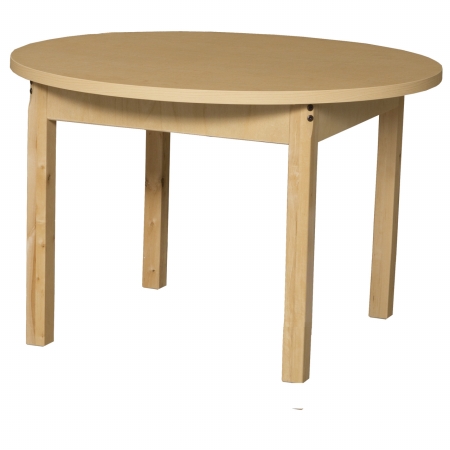 Picture of Wood Designs HPL36RND14C6 Mobile Round High Pressure Laminate Table With Hardwood Legs- 14 in.