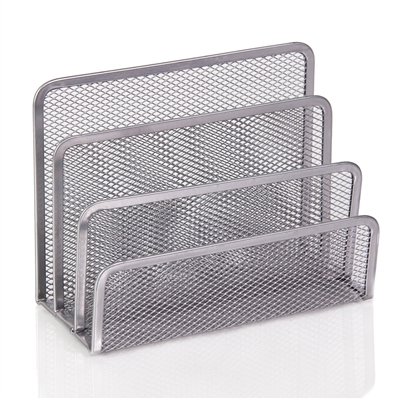 2372 3 Slot Mesh Silver Letters & Documents Sorter Holder