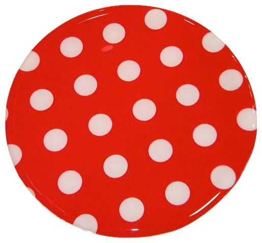 Picture of Andreas TRT-161 10 in. Red & White Dots Round Trivet- Pack of 3