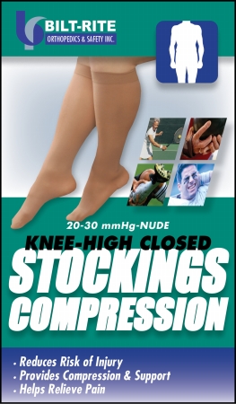Picture of Bilt-Rite Mastex Health 10-71500-LG 20-30 mm. Hg Knee-High Stockings&#44; Natural - Large