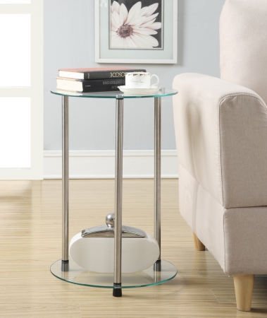 Picture of Designs2Go 157008 2 Tier Round End Table- Glass