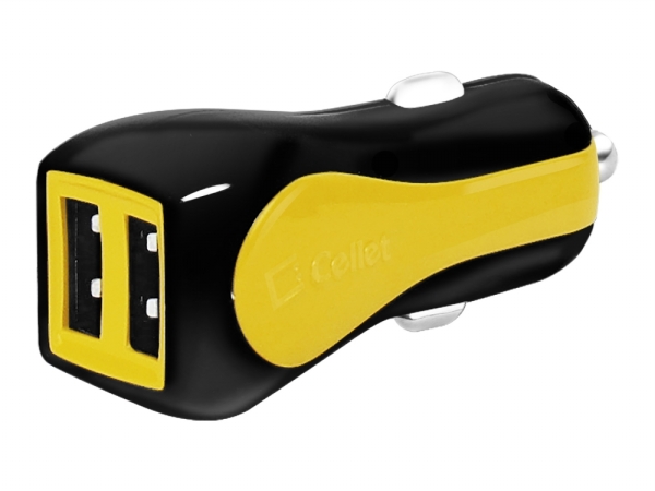 Picture of Cellet 22579 Prism RapidCharge Dual USB Car Charger for Android and Apple Devices- Yellow