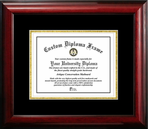 Campusimages CMBG0018511 Classic Mahogany Black & Gold Mats Certificate Frame
