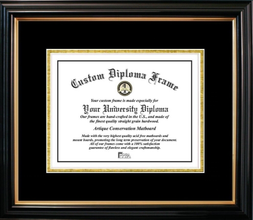 Picture of Campusimages PBGTBG018511 Petite Black Gold Trim & Black Gold Certificate Frame