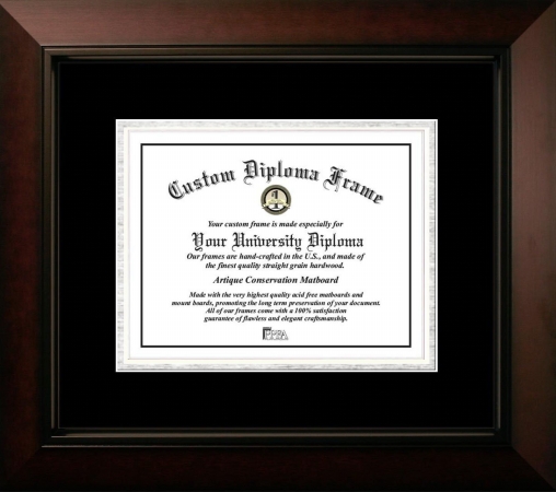 Campusimages  Satin Black & Black Silver Certificate Frame