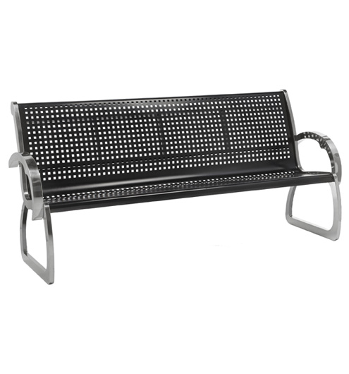 Commercial Zone 725001 Bench- Black & Stainless Steel - 4 ft.