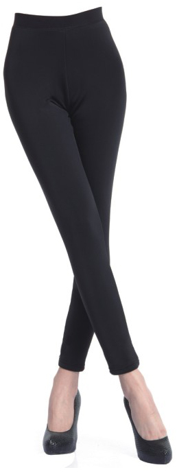 DDI 1893354 Faux Synthetic Fur Lined Leggings - Black