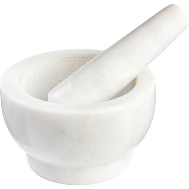 BNFUSA KTHERBM Marble Mortar & Pestle With Rough Textured Stone For Grinding
