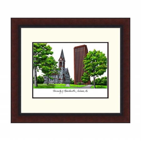 University of Massachusetts Legacy Framed Lithograph - Dark Finish - 8 lbs - Classic Design