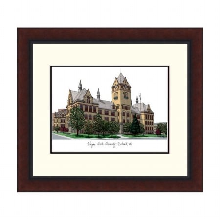 Campusimages MI983LR Wayne State University Legacy Alumnus Framed Lithograph