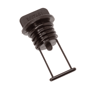 Drain Plug, Black 15mm, 19/32 in.