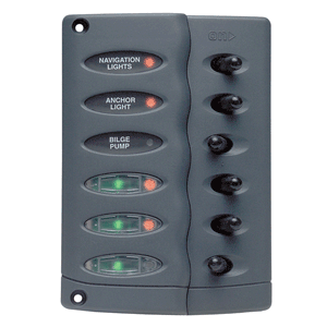 CSP6 Waterproof 6 Way Contour Switch Panel