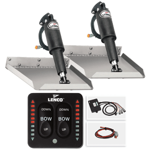 Picture of Lenco Marine TT9X12EI 9 x 12 Edge Mount Trim Tab Kit with LED Indicator Switch Kit