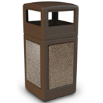 StoneTec Square & Dome Lid- Brown with Riverstone
