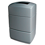 Rectangular Trash Can - Silver - 40 Gallon - Weather Resistant Design