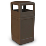 Square Dome Lid Trash Can- Brown