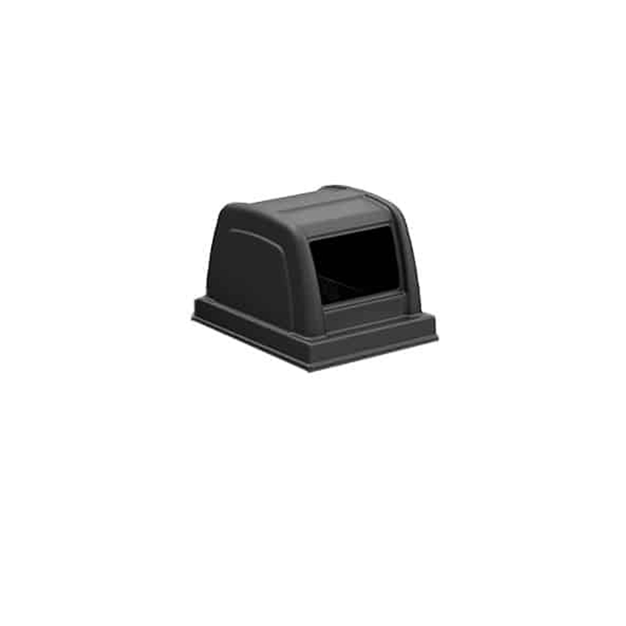 Commercial Zone Parkview 1 Lid Rectangular Opening With Decal Set- Black