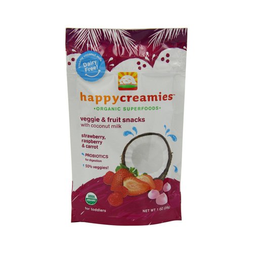 Picture of Happy Baby 1191691 Strawberry & Raspberry Creamies Organic Snacks&#44; 1 oz - Case of 8