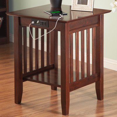 Picture of Atlantic Furniture AH10234 Mission Printer Stand With Charger- Antique Walnut