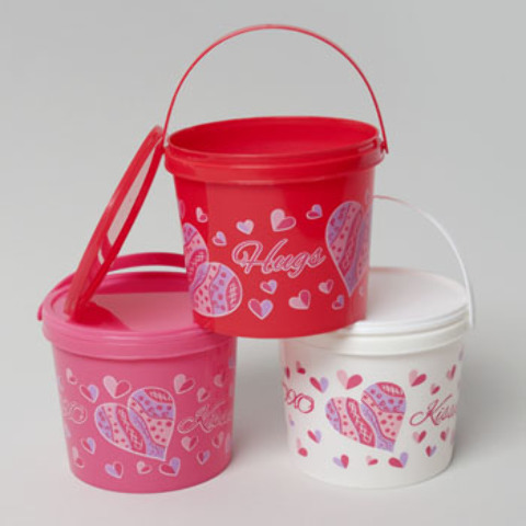 Picture of DDI 2343311 Valentine Candy Bucket - 4&quot; x 4&quot; - Assorted Colors Case of 36