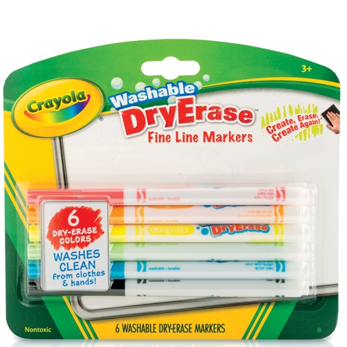 Picture of Crayola  BIN985906 Crayola 6 Color Washable Dry Erase Line Markers