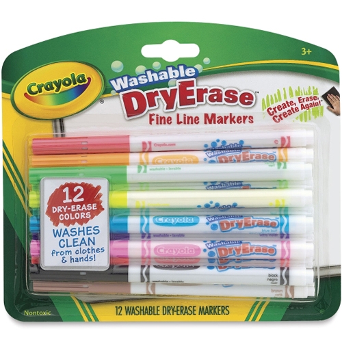 Picture of Crayola  BIN985912 Crayola 12 Color Washable Dry Erase Line Markers