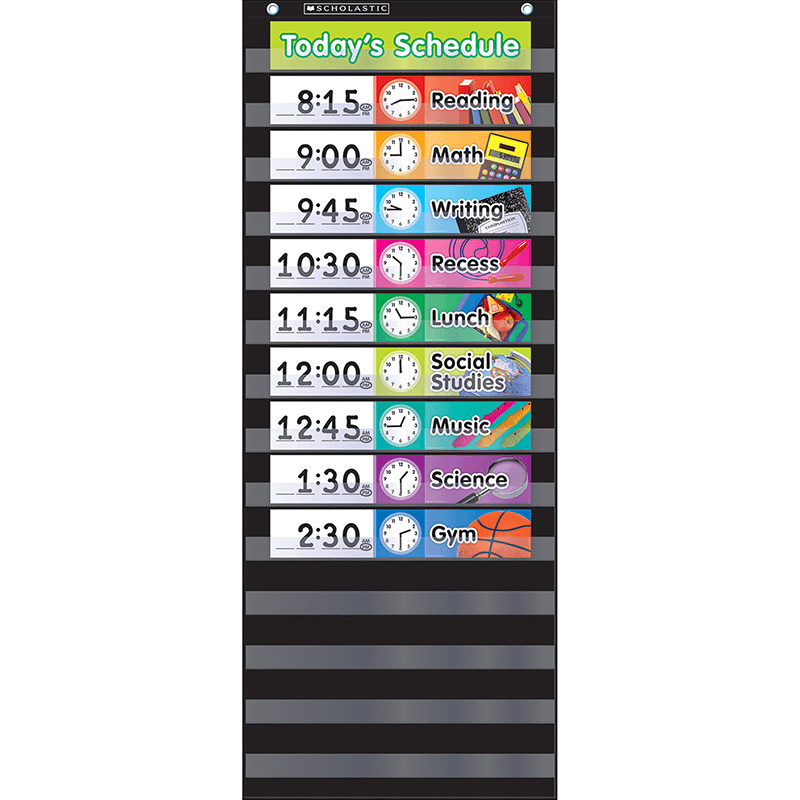 Picture of Scholastic Teaching Resources SC-583865 Pocket Chart Daily Schedule- Black