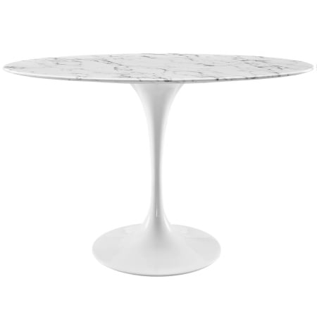Lippa Oval-Shaped Artificial Marble Dining Table - White - 48 in.