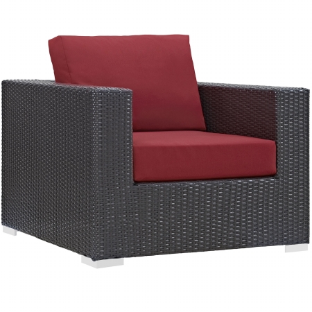 EEI-1906-EXP-RED Convene Outdoor Patio Armchair- Red