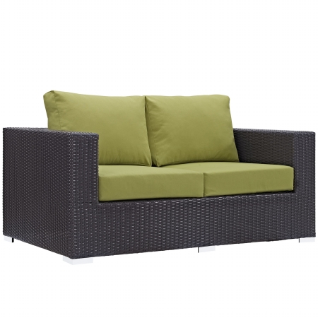 EEI-1907-EXP-PER Convene Outdoor Patio Loveseat, Espresso Peridot