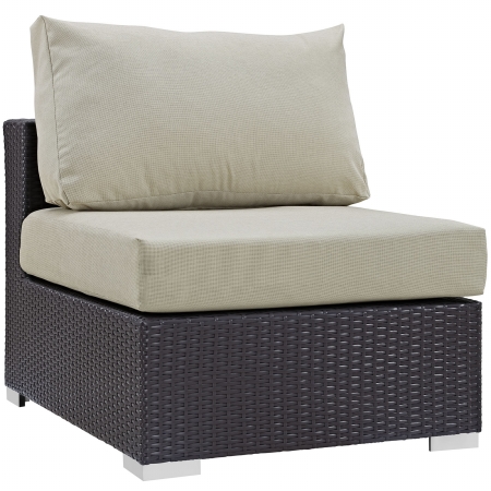 EEI-1910-EXP-BEI Convene Outdoor Patio Armless- Espresso Beige