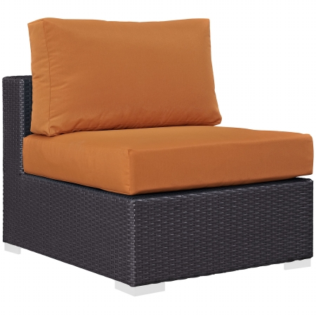 EEI-1910-EXP-ORA Convene Outdoor Patio Armless- Espresso Orange